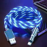 USB-Ladekabel mit 540° rotierendem Stecker und LED-Beleuchtung