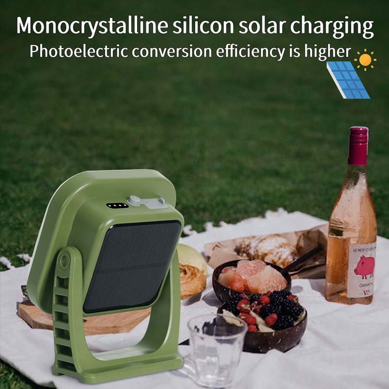 80W LED Solar-Powered Camping Lamp with Magnetic Base & Zoom Function - Portable Outdoor Light