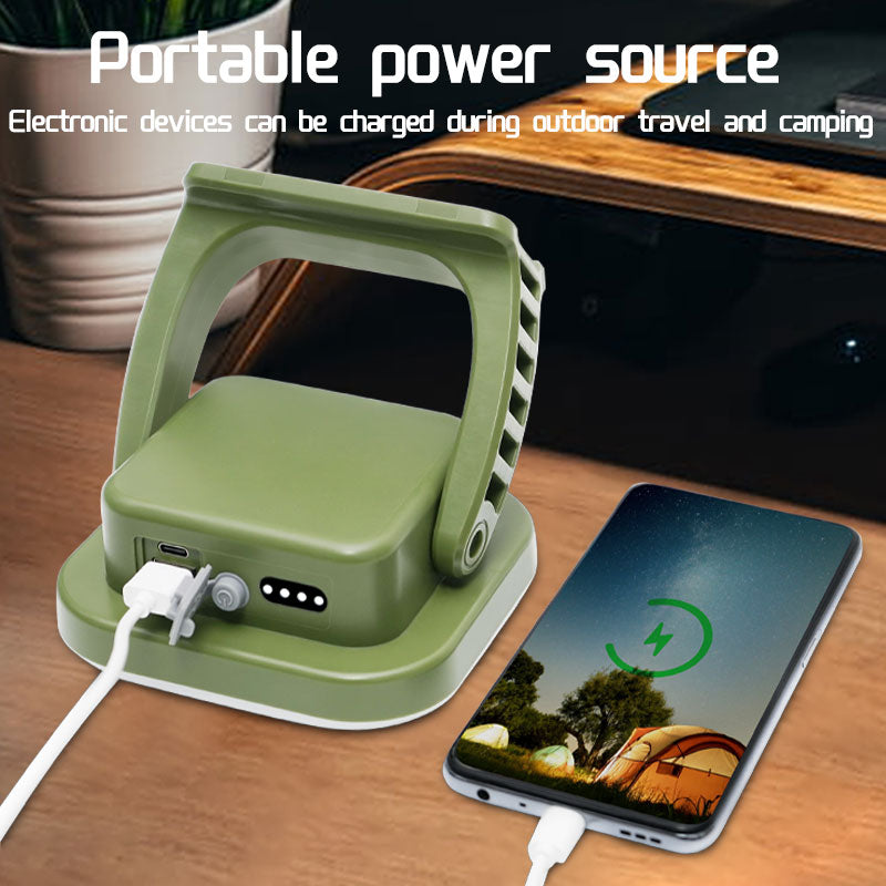 80W LED Solar-Powered Camping Lamp with Magnetic Base & Zoom Function - Portable Outdoor Light