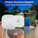 80W LED Solar-Powered Camping Lamp with Magnetic Base & Zoom Function - Portable Outdoor Light