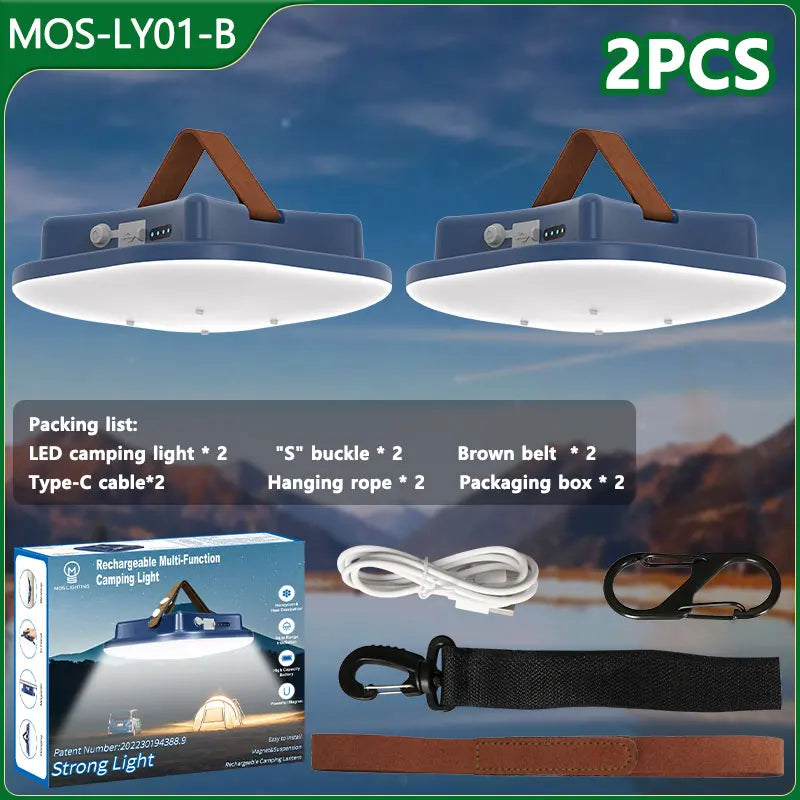 80W LED Solar-Powered Camping Lamp with Magnetic Base & Zoom Function - Portable Outdoor Light