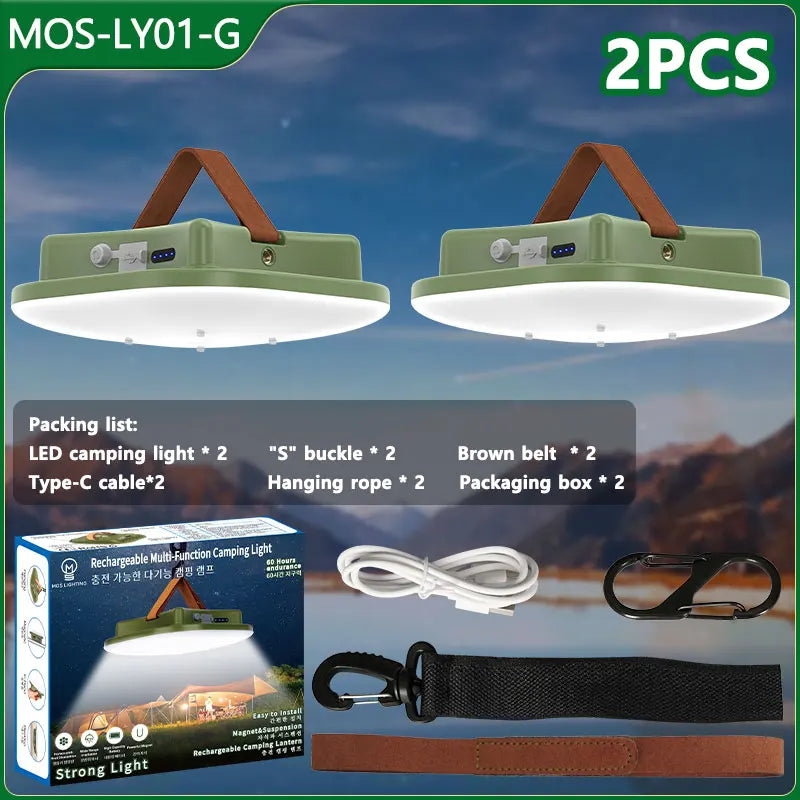 80W LED Solar-Powered Camping Lamp with Magnetic Base & Zoom Function - Portable Outdoor Light