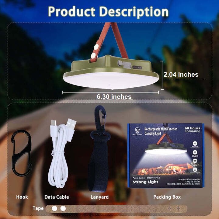 80W LED Solar-Powered Camping Lamp with Magnetic Base & Zoom Function - Portable Outdoor Light