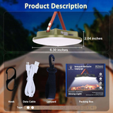 80W LED Solar-Powered Camping Lamp with Magnetic Base & Zoom Function - Portable Outdoor Light