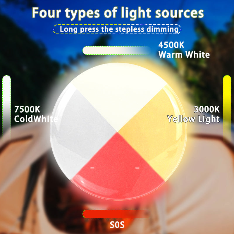 80W LED Solar-Powered Camping Lamp with Magnetic Base & Zoom Function - Portable Outdoor Light