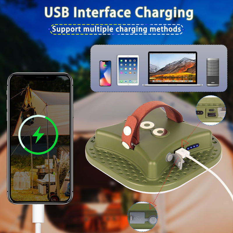 80W LED Solar-Powered Camping Lamp with Magnetic Base & Zoom Function - Portable Outdoor Light