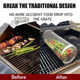Premium Edelstahl BBQ-Grillkorb – Verhindert das Durchfallen von Essen auf den Grill