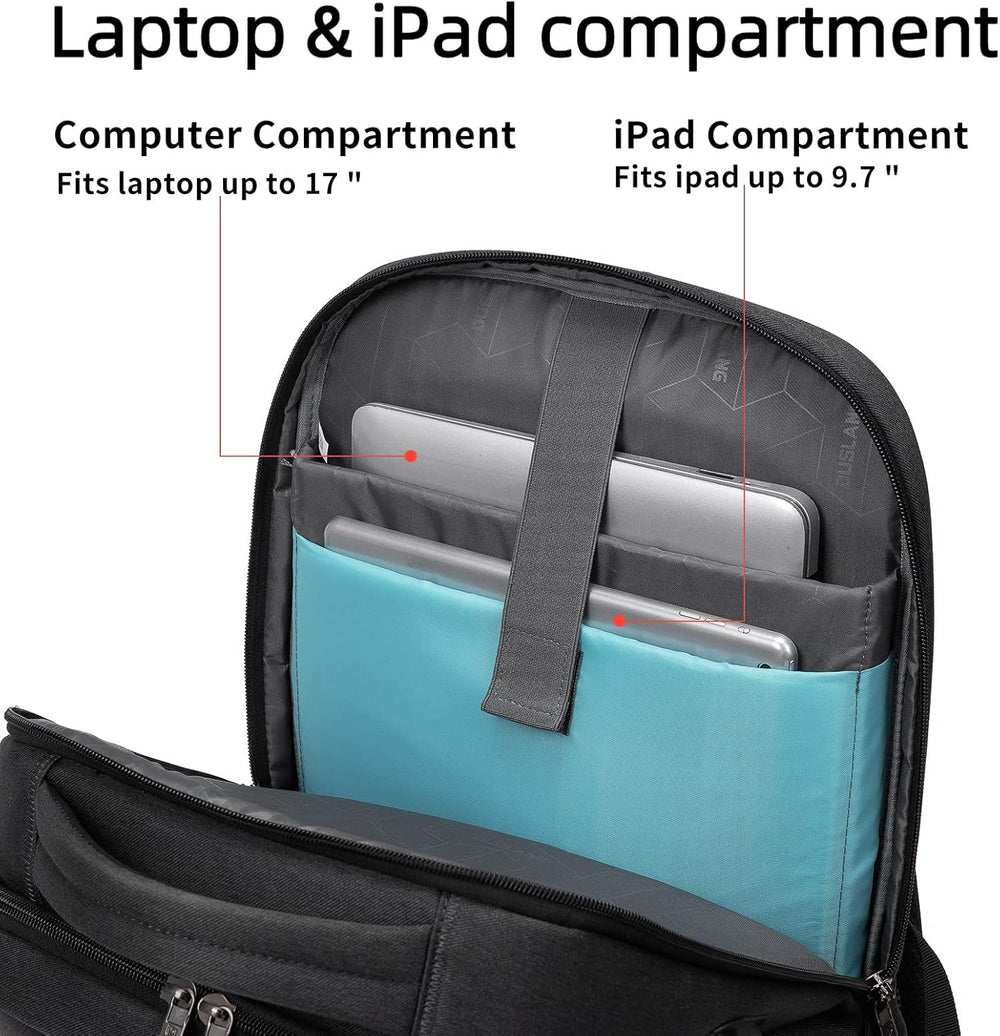 Water-Resistant Travel Laptop Backpack with USB Charging Port & Organized Storage Compartments - Perfect for Commuting & Travel