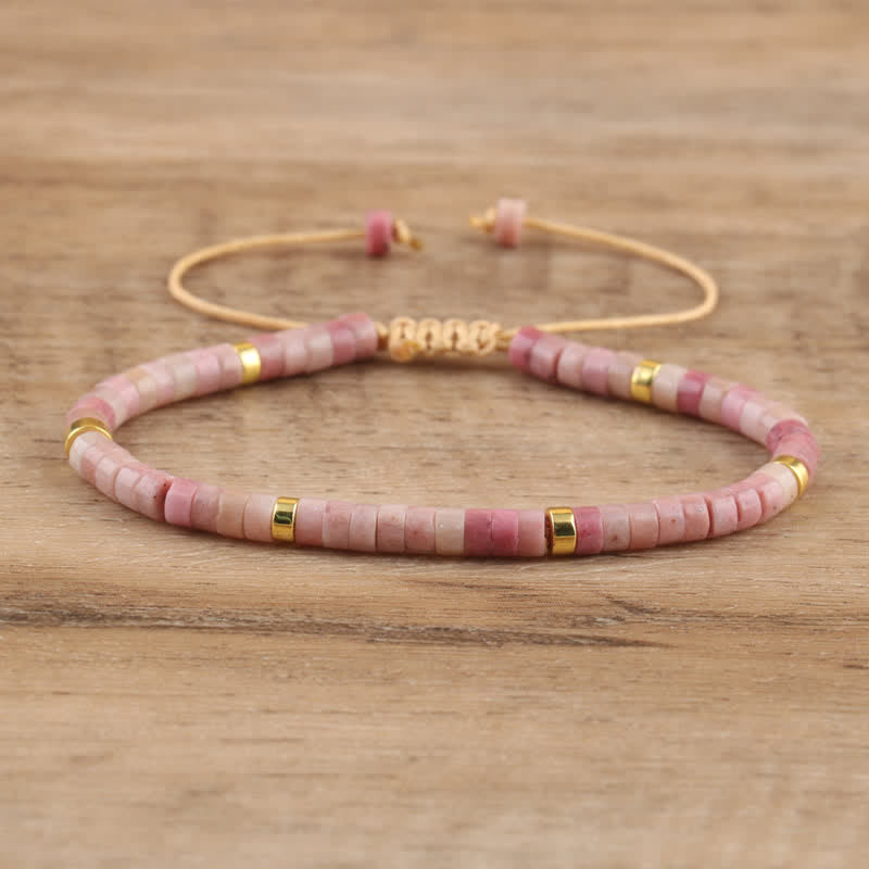 Seraphina – Braided Bracelet with 2.4mm Natural Stone Beads