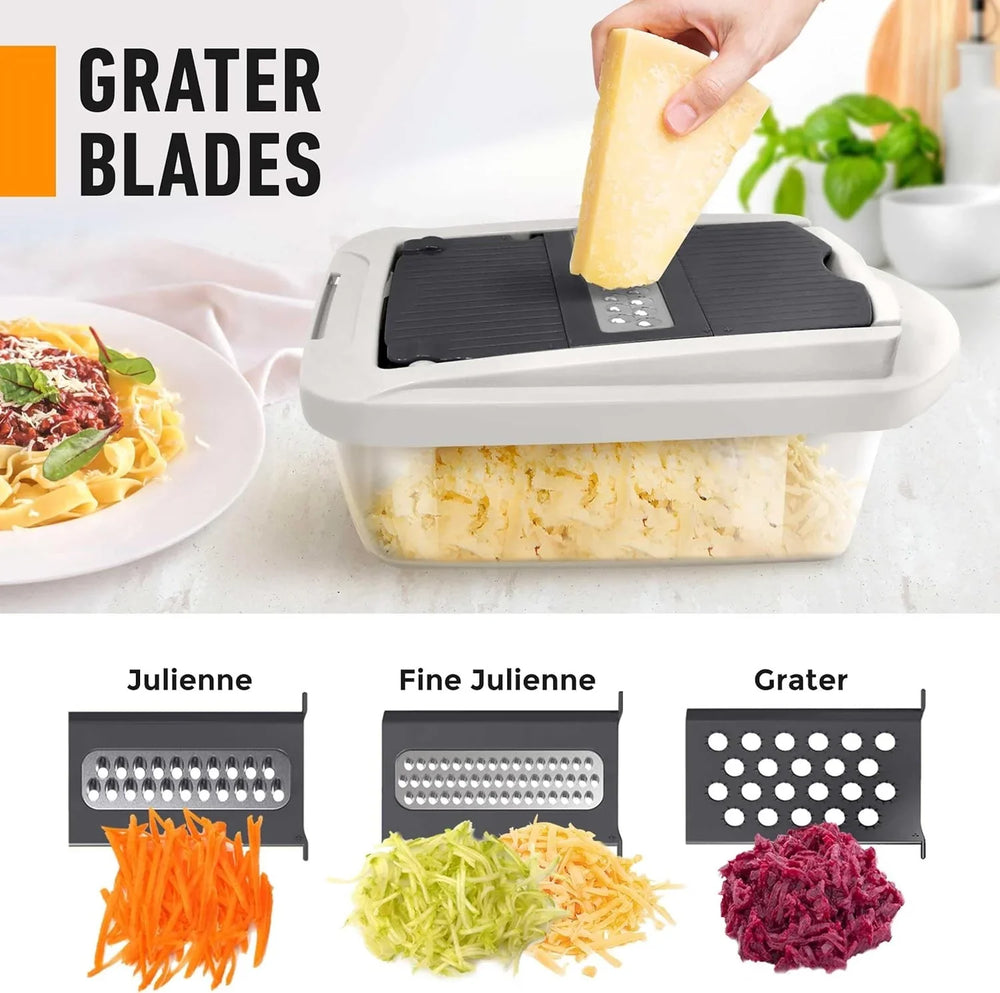 Optimized Product Title: **Multifunktionaler Gemüseschneider mit 8 Klingen – Hacken, Schneiden, Reiben & Würfeln für Effiziente Küchenarbeit** 

This title includes relevant keywords while enhancing clarity and appeal for potential buyers.
