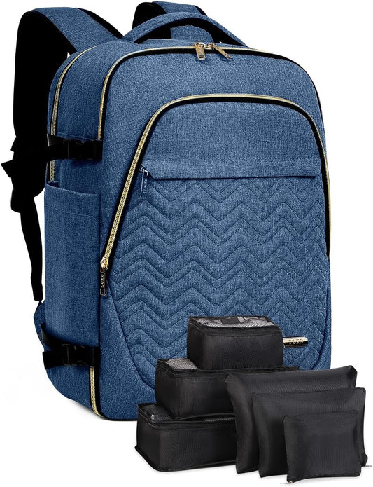 40L Airline-Approved Travel Backpack with 6 Packing Cubes & Dedicated Laptop Compartment - Perfect for Travel