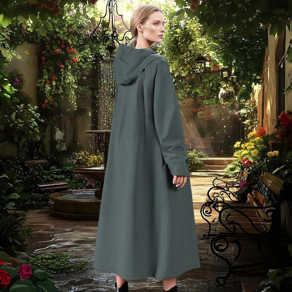 Veridra Long Waterproof Raincoat for Women - Stylish & Durable Weather Protection