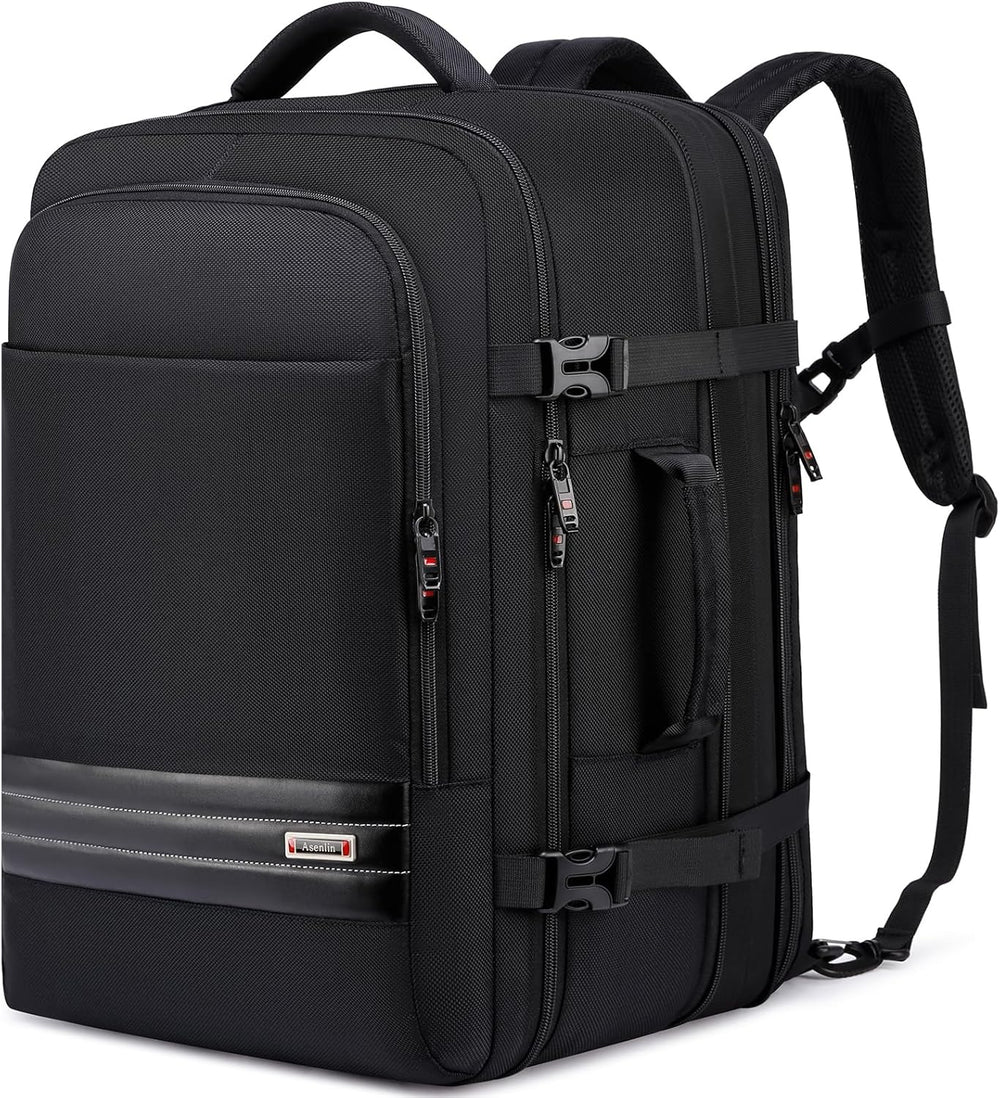 Expandable 45-55L Waterproof Travel Backpack - Black