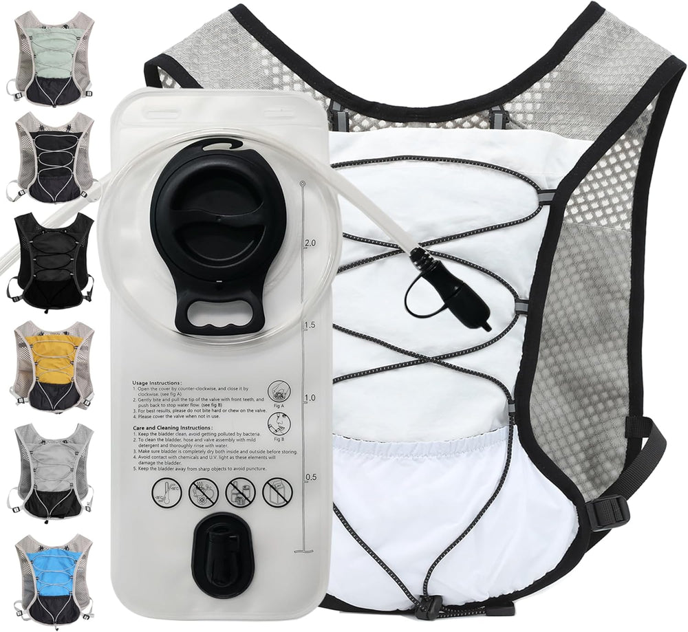 Dravien Ultra-Light Hydration Running Vest with 2L Water Bladder - Perfect for Trail Running, Hiking & Outdoor Activities