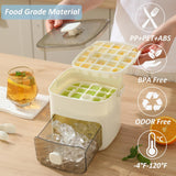 Ice Cube Tray with Lid & Storage Bin – Easy-Release, 48 Cubes, with Tongs