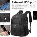 50L Extra Large Water-Resistant Travel Laptop Backpack with USB Charging Port - Ideal for Business & Outdoor Use