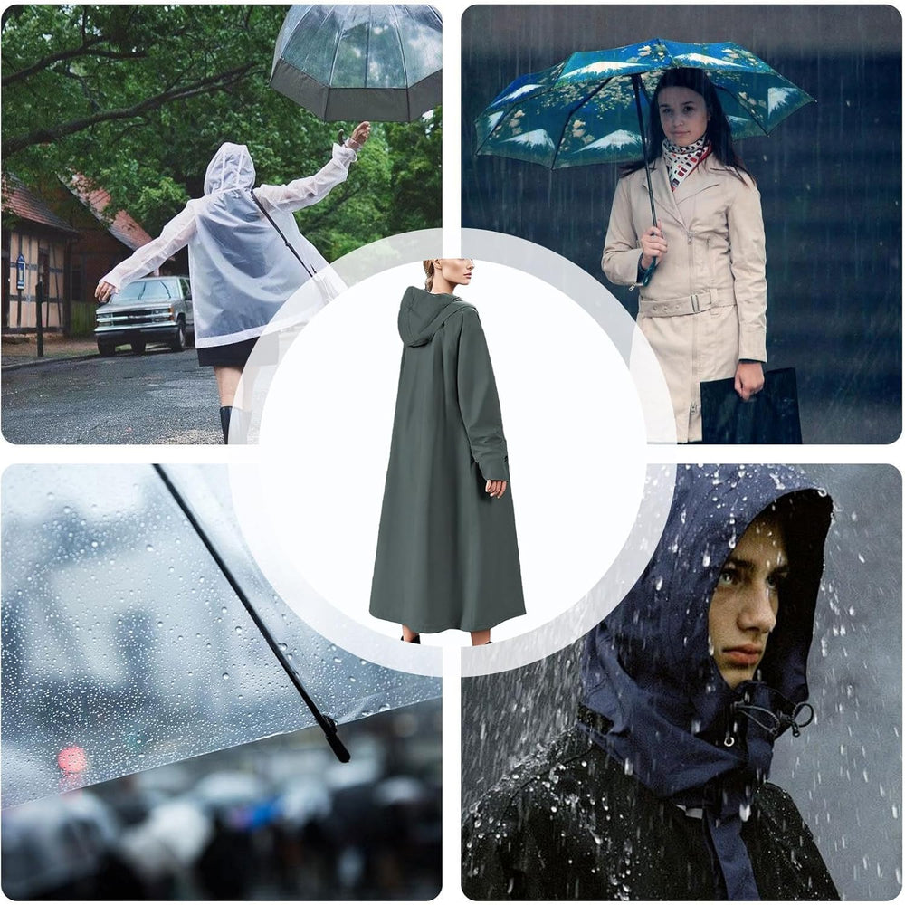 Veridra Long Waterproof Raincoat for Women - Stylish & Durable Weather Protection