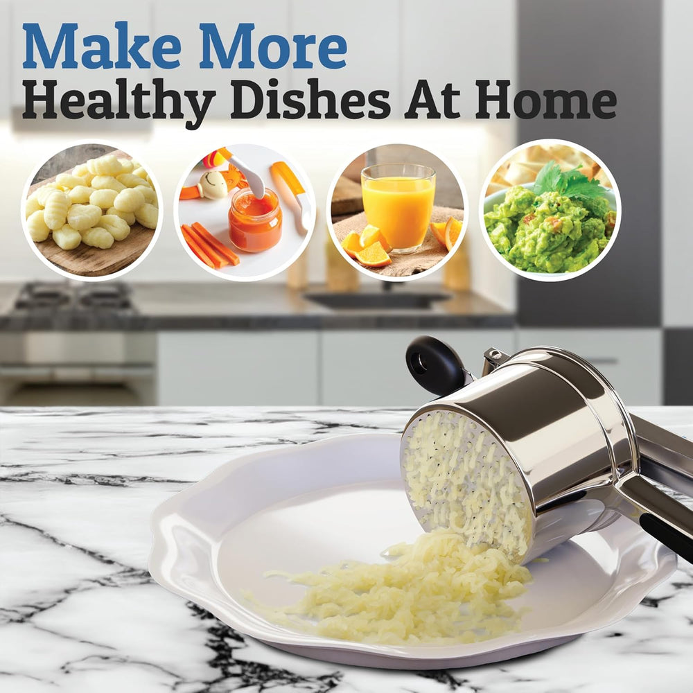 Optimized Product Title: **Edelstahl Kartoffelpresse für perfekt glattes Püree – Hochwertige Kartoffelpresse für einfache Zubereitung** 

This title includes relevant keywords while emphasizing the product's quality and functionality, making it more appea