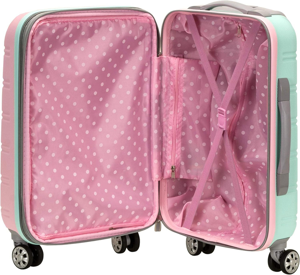 Lightweight Expandable Hardside Carry-On Luggage with Double Spinner Wheels - Cotton Candy Color | Travel-Friendly Design