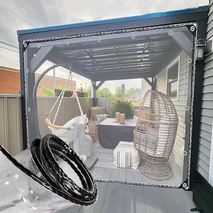 Clear PE Tarpaulin Cover – 90% Light, Rustproof Eyelets & Tear-Resistant Weatherproof