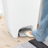 13 Gallon White Kitchen Trash Can Step Pedal Odor Protection