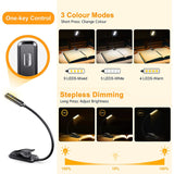 Kalsten | Buy 9 LED USB rechargeable reading lamp for reading in bed - eye-friendly, stepless dimmable | Small lightweight clip-on reading lamp
