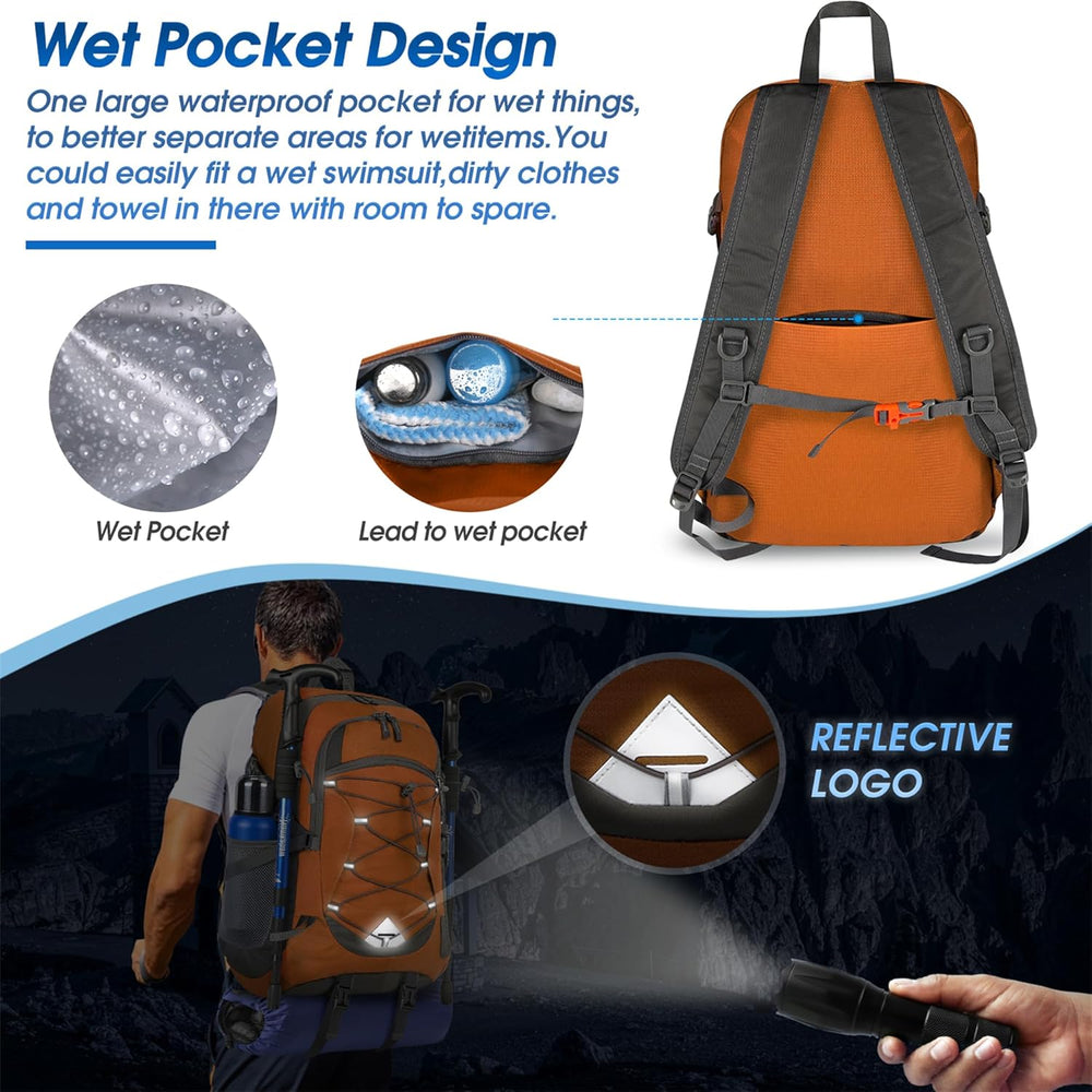 40L Waterproof Hiking & Camping Backpack - Lightweight, Packable & Durable - Ideal for Outdoor Adventures