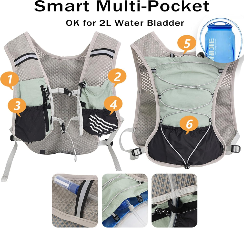 Dravien Ultra-Light Hydration Running Vest with 2L Water Bladder - Perfect for Trail Running, Hiking & Outdoor Activities