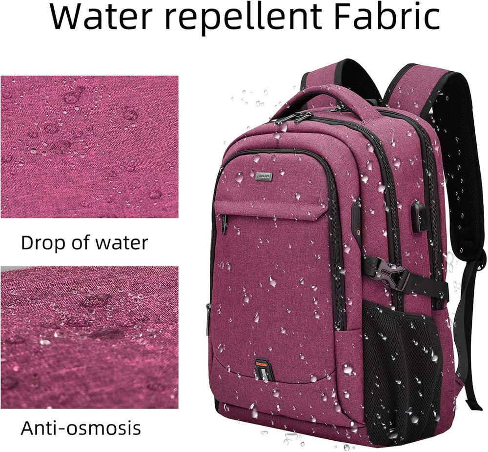 Water-Resistant Travel Laptop Backpack with USB Charging Port & Organized Storage Compartments - Perfect for Commuting & Travel