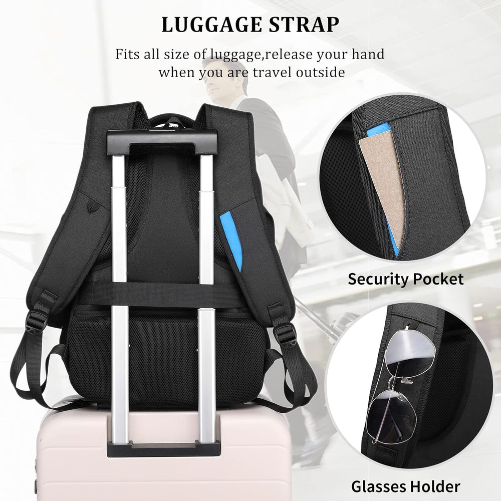 Water-Resistant Travel Laptop Backpack with USB Charging Port & Organized Storage Compartments - Perfect for Commuting & Travel
