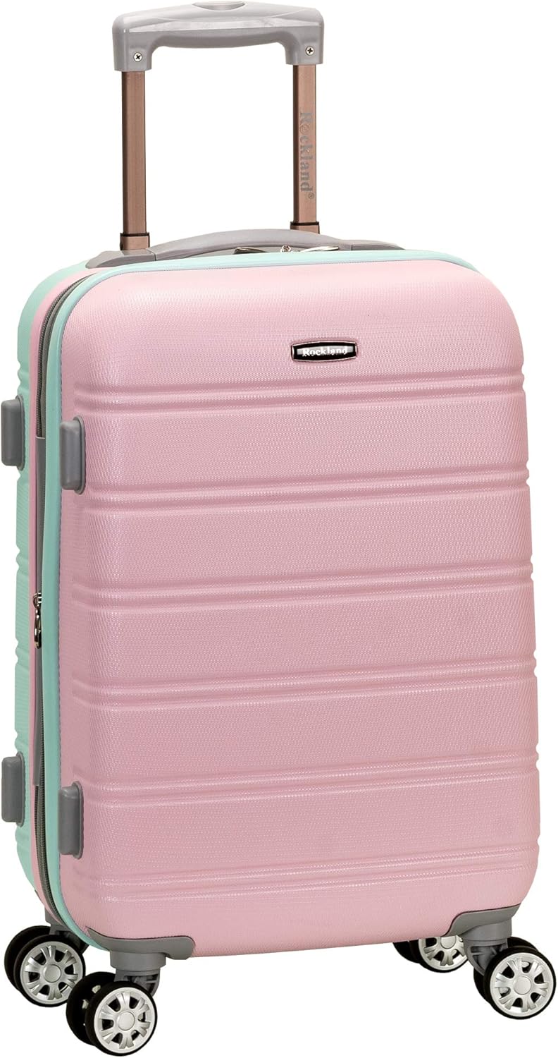 Lightweight Expandable Hardside Carry-On Luggage with Double Spinner Wheels - Cotton Candy Color | Travel-Friendly Design