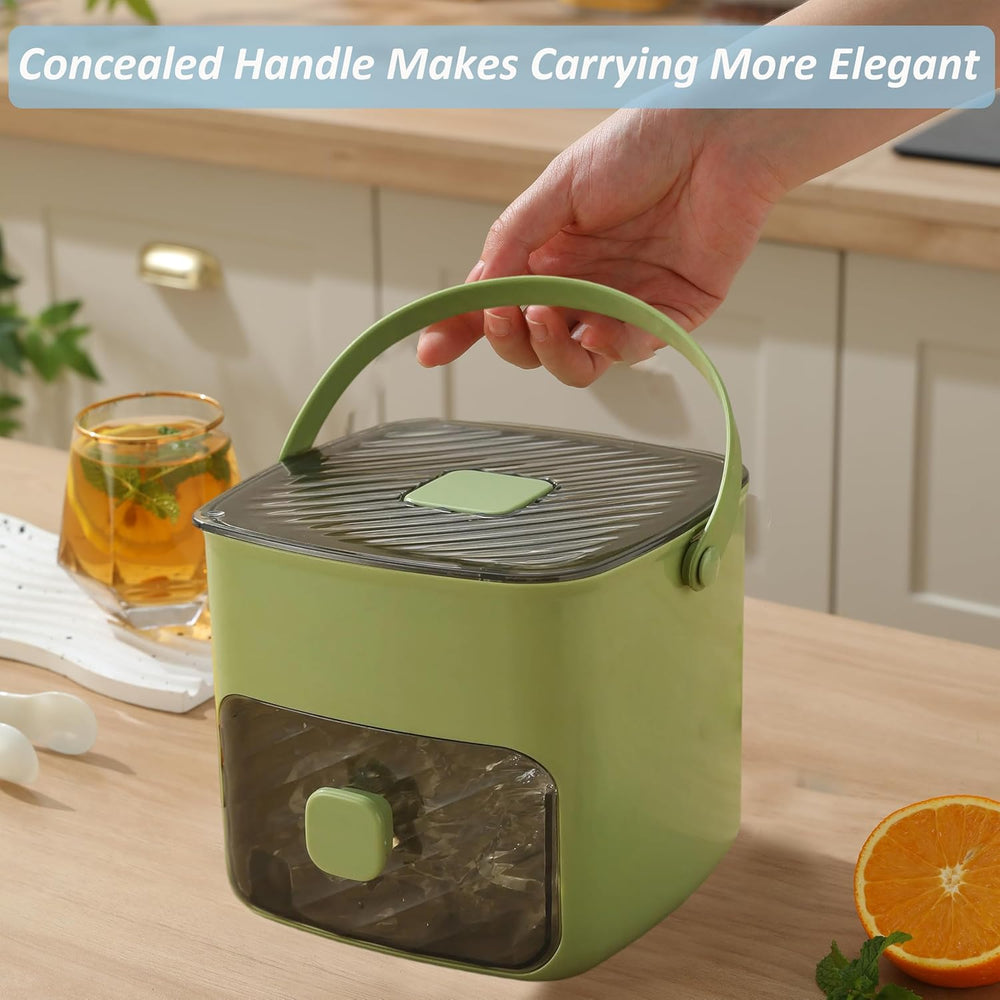 Ice Cube Tray with Lid & Storage Bin – Easy-Release, 48 Cubes, with Tongs