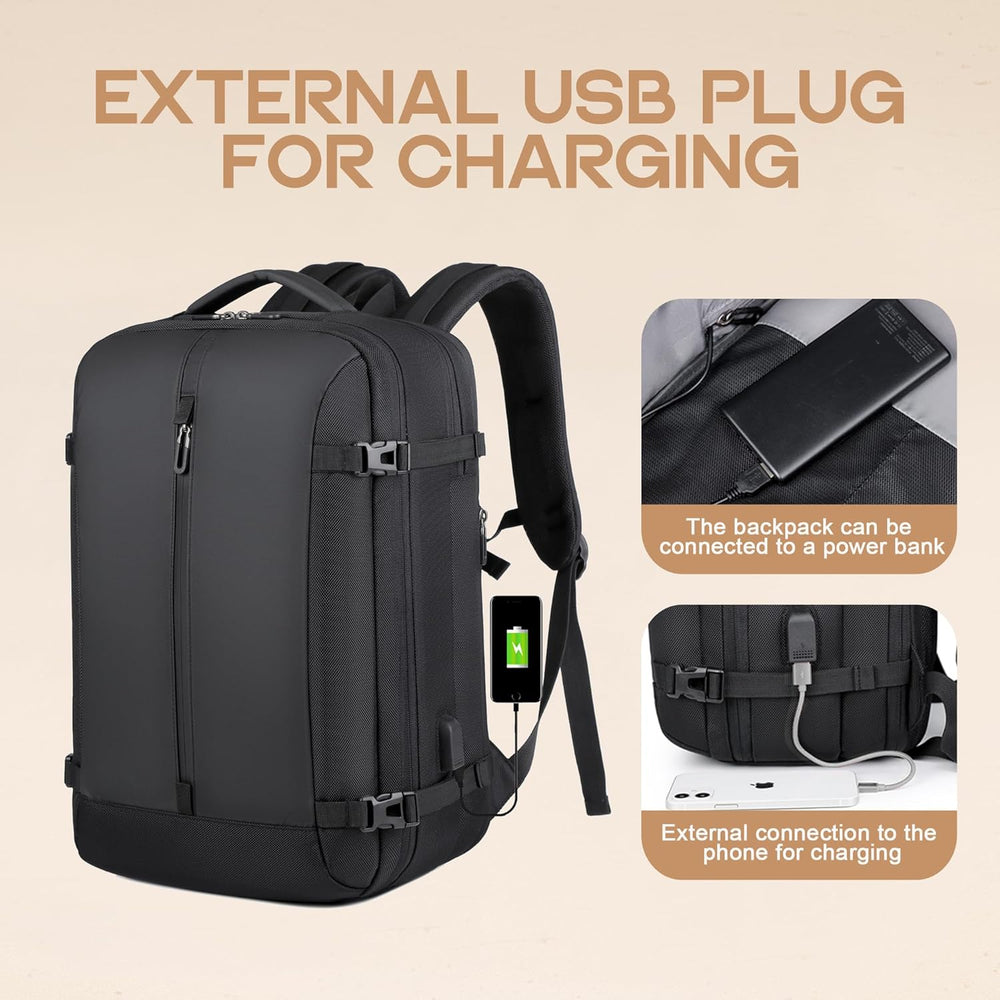 40L Expandable Waterproof Travel Backpack with USB Port &amp; 17” Laptop Compartment – AirVoyage (Buy 1, Get 1 FREE Promo)