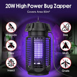 Electric Bug Zapper with 20W UV Light and 4200V Grid, IPX4 Waterproof - Zeytra
