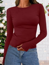 Ladies' Long Sleeve Top with Round Neck for Autumn & Winter - Vivienne - 3