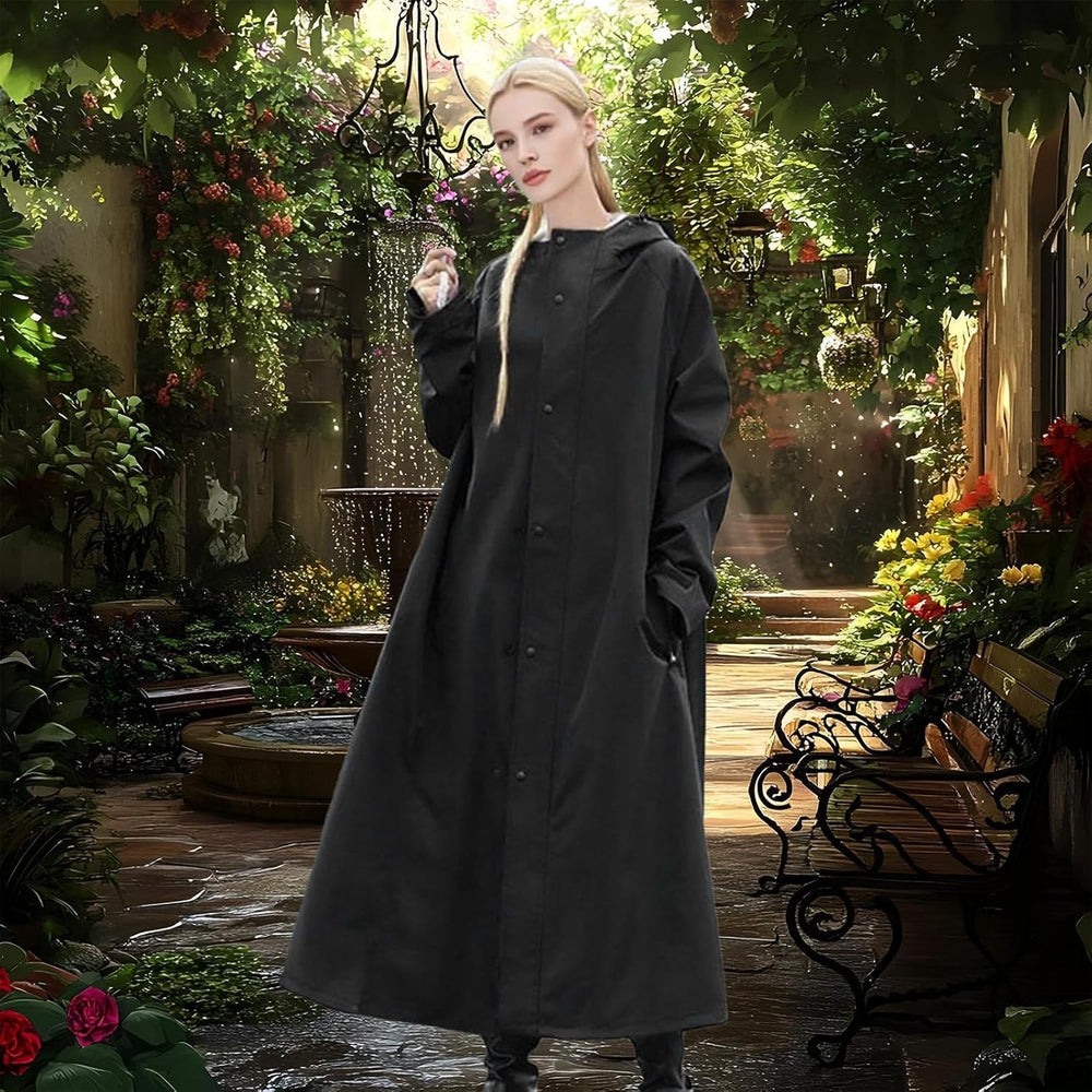 Veridra Long Waterproof Raincoat for Women - Stylish & Durable Weather Protection
