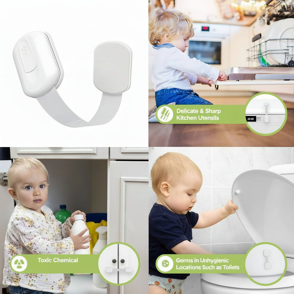 Cabinet Locks Child Safety Adhesive Strap Lock Drawer Door