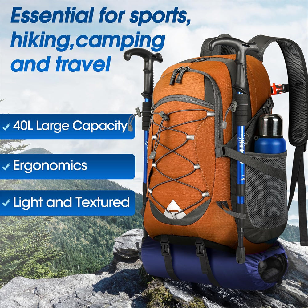 40L Waterproof Hiking & Camping Backpack - Lightweight, Packable & Durable - Ideal for Outdoor Adventures