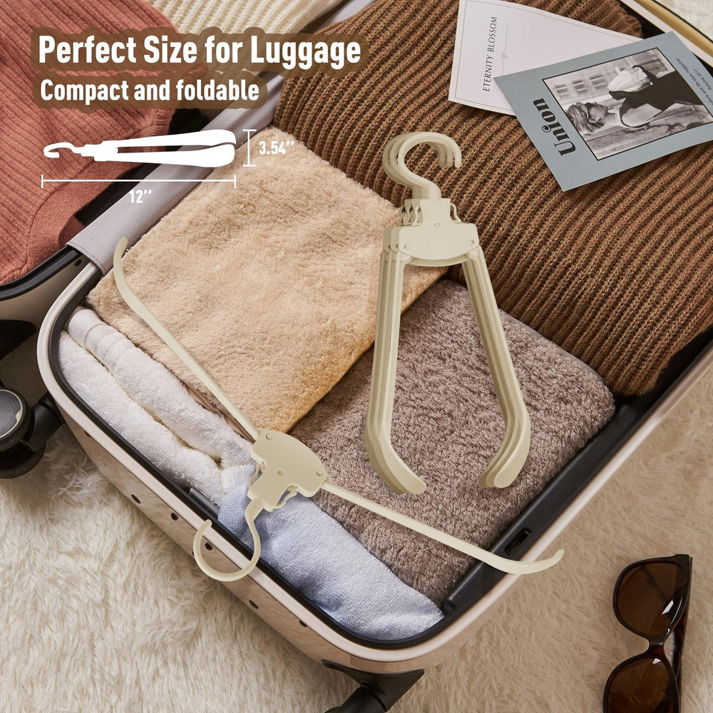 Foldable Clothes Hangers – Anti-Stretch Button System, 9 kg Load & 10-Pack
