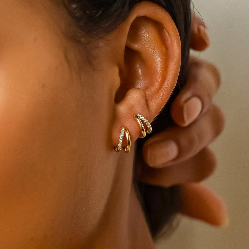 Earrings Mothers Day Gift Gold Huggie Hoop Jewelry Set