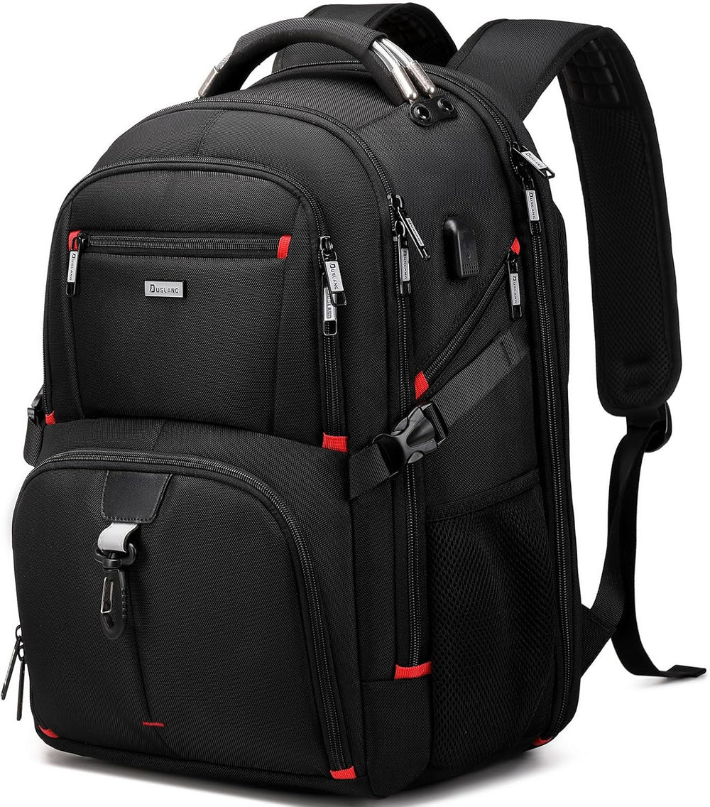 50L Extra Large Water-Resistant Travel Laptop Backpack with USB Charging Port - Ideal for Business & Outdoor Use