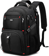 50L Extra Large Water-Resistant Travel Laptop Backpack with USB Charging Port - Ideal for Business & Outdoor Use