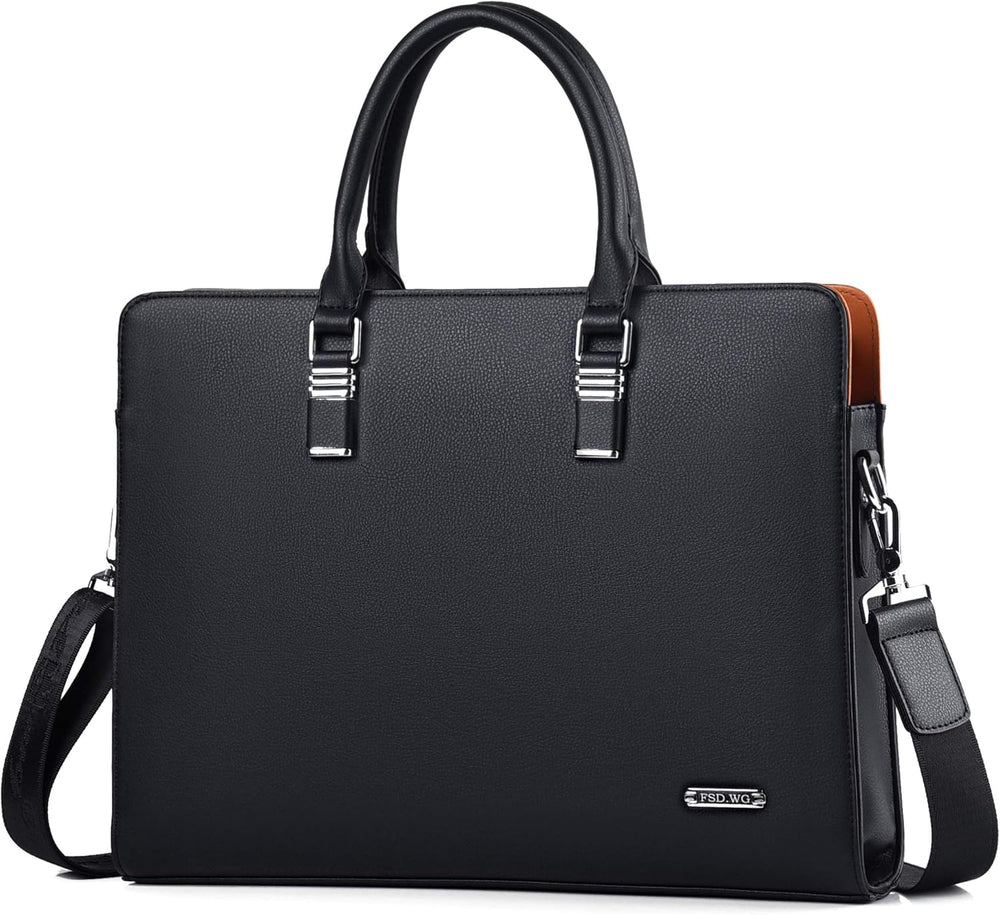 Premium Genuine Leather Multi-Compartment Business Briefcase for Professionals - Stylish & Durable Work Bag