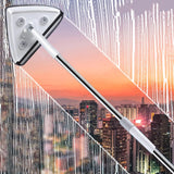 Triangular Window Cleaner with Telescopic Pole – 360° Swivel Head, 110–160cm & Microfiber Pads