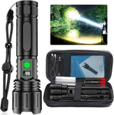 Tactical LED Flashlight – Rechargeable, 100000 Lumens & Waterproof Design