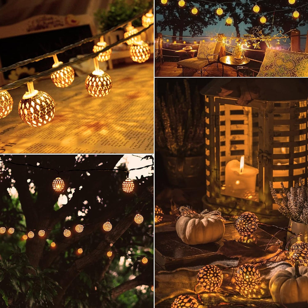 SunGlow Strings Moroccan-Style Waterproof Solar String Lights