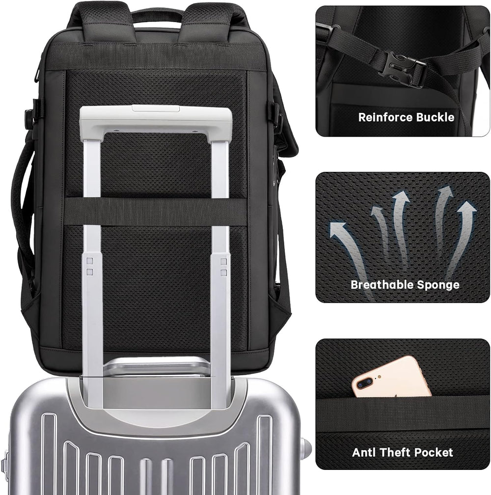 Expandable 26-45L Waterproof Travel Backpack with Laptop Sleeve & Versatile Duffle Carry - Perfect for Hiking, Camping, and Daily Use