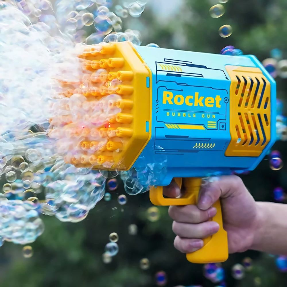 LED Bubble Machine Gun – 69 Holes, Light-Up & Battery Powered
