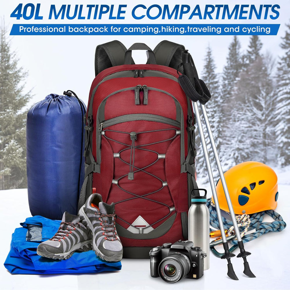 40L Waterproof Hiking & Camping Backpack - Lightweight, Packable & Durable - Ideal for Outdoor Adventures