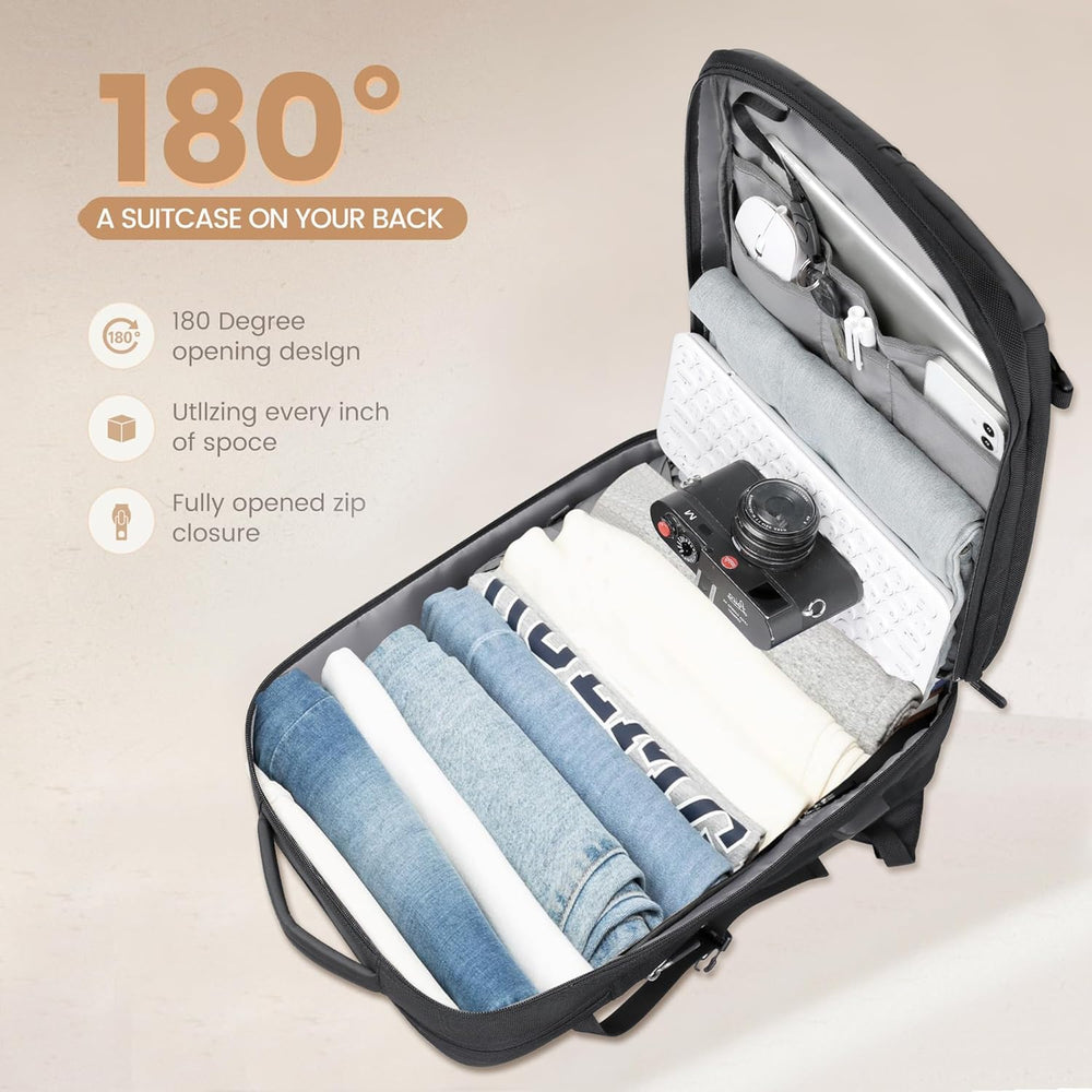 AirVoyage 40L Expandable Waterproof Travel Backpack with USB Charging Port & 17” Laptop Sleeve - Perfect for Adventure & Daily Commute